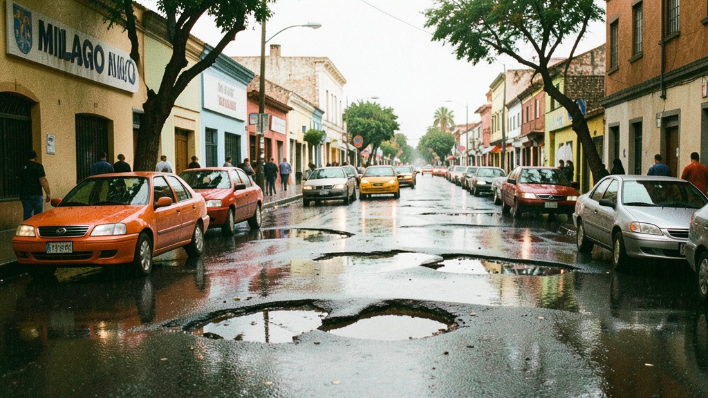 Baches en Milagro: calles del centro y norte ponen a prueba vehículos y peatones