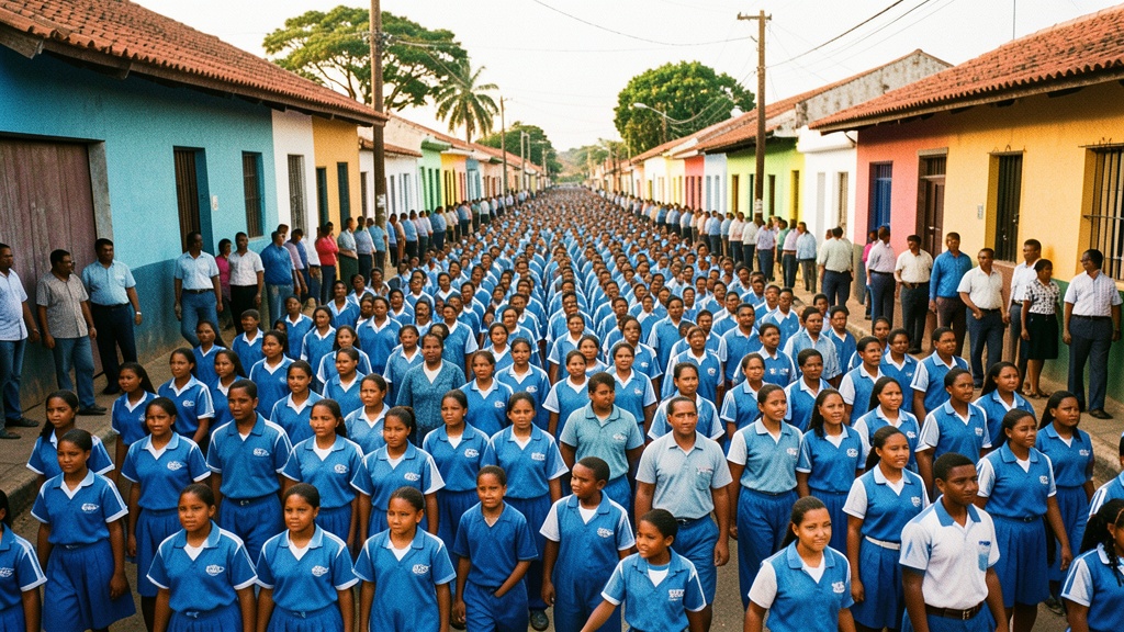 Desfile estudiantil rinde homenaje a Milagro con dos mil alumnos en su aniversario cantonal