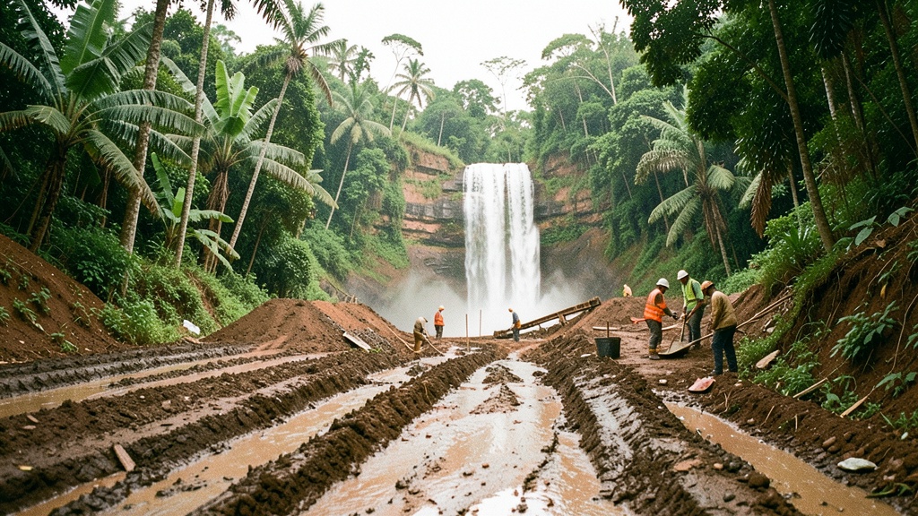 Municipio de Milagro reconstruye acceso a balneario Las Cataratas para mejorar turismo rural