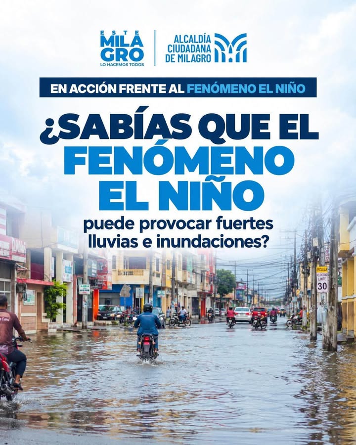 Milagro advierte sobre riesgos de lluvias y pide limpieza de canales