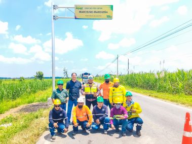 Concegúa instaló rótulo de ingreso a Coronel Marcelino Maridueña por el oeste
